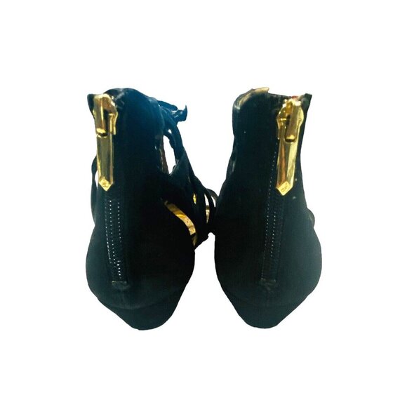 SAM EDELMAN Sandals Size 6 Black Dawson Suede Strap Gladiator Greek Open Toe s-4 - Picture 6 of 13